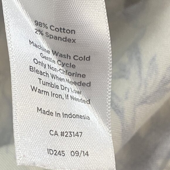 TALBOTS Denim Skirt Knee Length Zip Button Casual Floral Sz 6 Gray Beige 28-8 - Picture 6 of 6